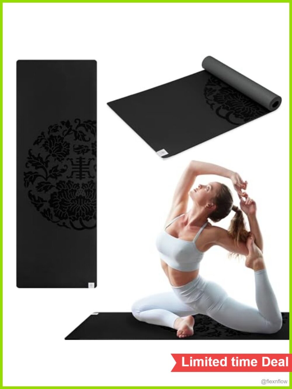 Non-Slip Dry-Grip Yoga Mat, 5mm Thick for Hot Yoga, 68"L